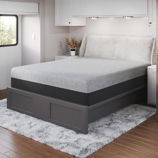 Celestial Sleep RV Camper Mattress, Made in The USA, CertiPUR-US® Certified Foam, Oeko-Tex, and Fiberglass-Free Certified Memory Foam Bed, 10 inch Medium - RV Short Queen
