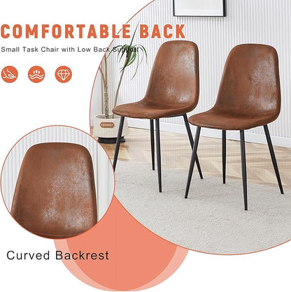 Round Dining Table Set for 6 with Storage, 42" Round Dining Table with 6 Suede Chairs, 7 Piece Kitchen Table Chairs Set of 6 with Thick Wood Top, Roman Column Pedestal, Space-Saving
