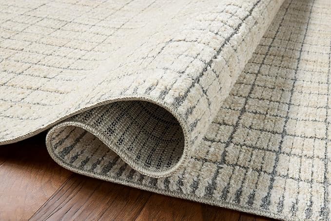 Loloi Amber Lewis Bexley Collection BEX-04 Slate/Natural 2'-7" x 8'-0" Runner Rug Neutral, Textured, Living, Bedroom, Dining, Carpet