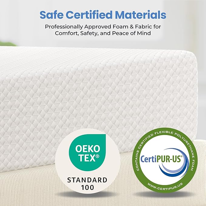 Yaheetech 12 Inch Full Size Mattress 3 Foam Layer Cooling Gel Memory Foam Mattresses, Green Tea for Fresher Sleep, Medium Firm, CertiPUR-US Certified, No Fiberglass, Full Mattress in a Box