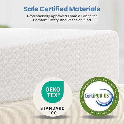 Yaheetech 10 Inch Full Size Mattress 3 Foam Layer Cooling Gel Memory Foam Mattresses, Green Tea for Fresher Sleep, Medium Firm, CertiPUR-US Certified, No Fiberglass, Full Mattress in a Box