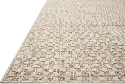 Loloi Amber Lewis Bexley Collection BEX-01 Natural/Birch 9' x 13' Area Rug Neutral, Textured, Living, Bedroom, Dining, Carpet