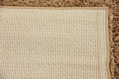 Unique Loom Solid Shag Collection Area Rug (2' 7" x 10' Runner, Sandy Brown)