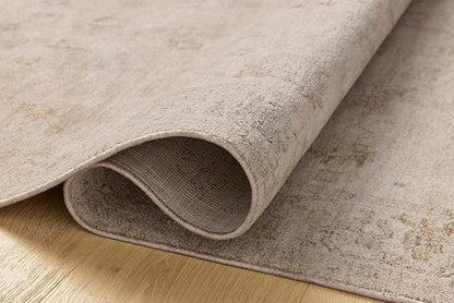 Loloi Chris Loves Julia Louisa Collection LOI-01 Oatmeal/Stone 7'-10" x 10', .38" Pile Height, Area Rug