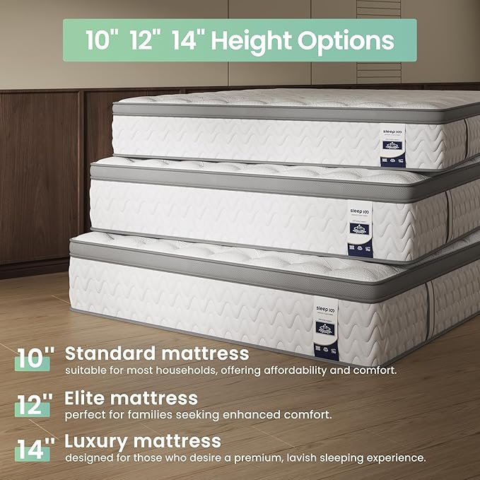 Full Mattress 10 Inch, 5-Zone Deep Sleep Firm Mattress with Extra Lumbar & Shoulder Support, Hotel Collection Hybrid Double Mattresses Pain Relief - Fiberglass Free & No Odor-365 Night Trial