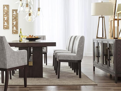 Signature Design by Ashley Burkhaus Traditional Upholstered Dining Chair, Set of 2, Dark Brown