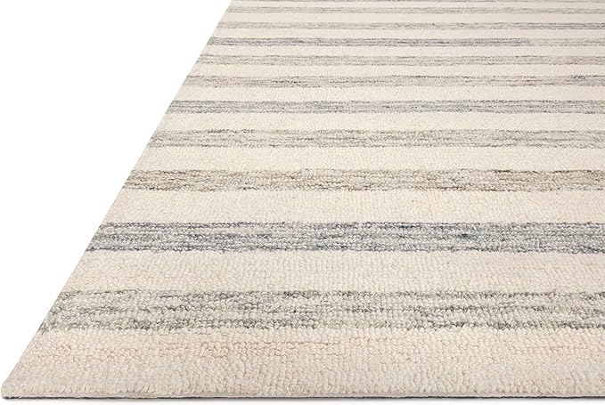 Loloi Chris Loves Julia Chris Collection CHR-05 Ivory/Slate 3'-6'' x 5'-6'', .50" Pile Height, Accent Rug