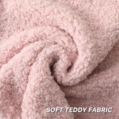 FUTEI Pink Throw Pillow Covers 26x26 Inch Set of 2,Furry Faux Fur Teddy Boucle Textured Cushion Covers,Soft Fluffy Decorative Euro Pillow Shams,Home Decor for Couch Bed Living Room Office Car