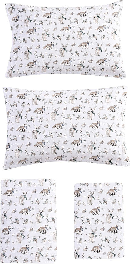 Eddie Bauer - Queen Sheets, Cotton Flannel Bedding Set, Brushed For Extra Softness, Cozy Home Decor (Woodlands Friends, Queen)