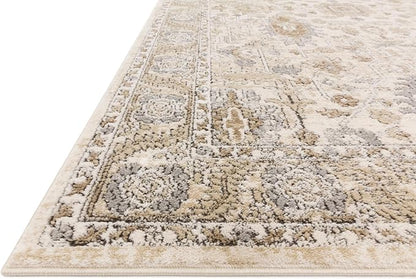 Loloi Teagan Collection TEA-03 Ivory/Sand 2'-8" x 10'-6" Runner Rug, Large, Soft Neutral Rug, High-Traffic for Living Room, Bedroom, Home Office, Dining Area