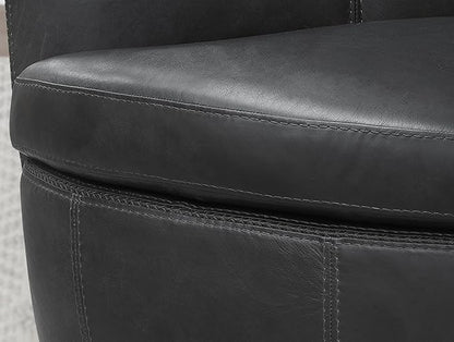 Parker Living Barolo - Vintage Slate 100% Italian Leather Swivel Club Chair