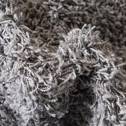 Unique Loom Solid Shag Collection Area Rug (5' 3" Round, Cloud Gray)