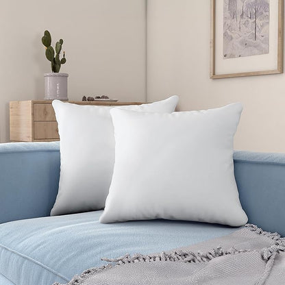 Acanva 22x22 Throw Pillow Inserts Set of 4, Premium Polyester Fiber Fill Square Sham Stuffer Cushion for Sofa, Bed, Couch and Chair, Machine Washable, 22x22 Inch(for 20x20 Cover), White 4 Count