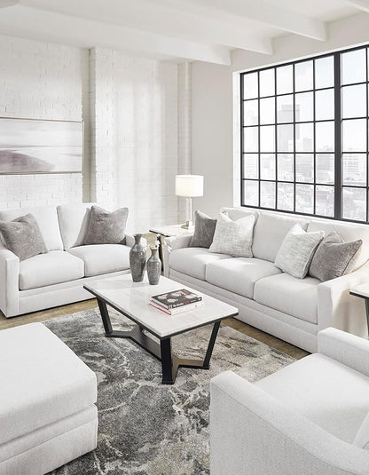 Signature Design by Ashley Maitelynn Contemporary Upholstered Chair with Non-Skid Legs, White