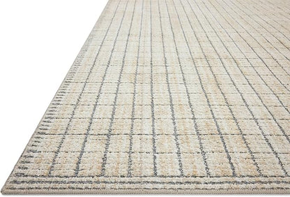 Loloi Amber Lewis Bexley Collection BEX-04 Slate/Natural 2'-7" x 8'-0" Runner Rug Neutral, Textured, Living, Bedroom, Dining, Carpet