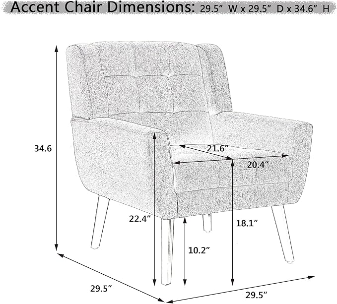 Dolonm Midcentury Modern Velvet Accent Chair with Arms, Upholstered Reading Side Chair Tufted Back Decorative Wingback Chair for Living Room Bedroom (Retro Green)