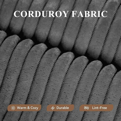 Modular Sectional Sofa with L-Shape Chaise,Cloud Sectional Modern Sleeper Couch with Deep Seat,Sponge Compression Sofas No Assembly Required (Dark Gray-Corduroy Fabric) 1PCS