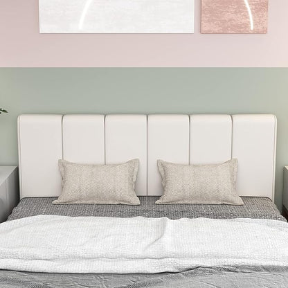 HAOBO Home Upholstered Headboards Foldable Queen/Full Faux Leather Panels with Height Adjustments-White