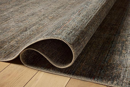 Loloi Amber Lewis Molly Collection MOL-05 Lagoon/Natural 9'-6" x 13'-6" Low Pile Area Rug