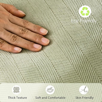 ZWJD Sage Green Pillow Covers 16x16 Set of 2 Chenille Throw Pillow Covers with Elegant Design Soft and Luxurious Decorative Throw Pillows for Couch, Bed, and Home Decor