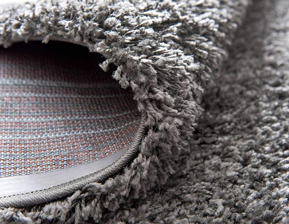 Unique Loom Solid Shag Collection Area Rug (2' 6" x 13' 1" Runner, Graphite Gray)