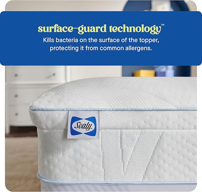 Sealy Dreamlife 3” Gel Memory Foam Twin Mattress Topper with 1” Quilted Cooling Cover, SealyComfort Gel Foam, SealyCool Poly Blend Cover