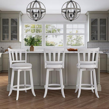 HILLSDALE Presque ISLE Wood Counter Height Swivel Stool White