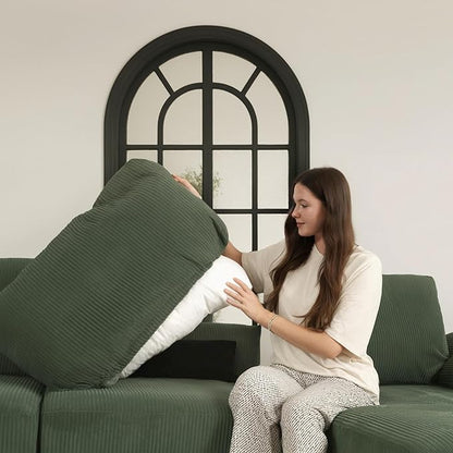 EASE MOOSE Sectional Modular Sofa,Oversized L Shape Sectional Couch Wide Deep Seat Modular Cloud Couch,Green