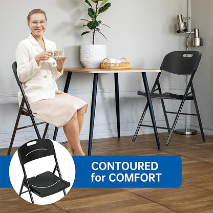 60 Pack Thicker 800 LBS Black Folding Chairs, Commercial Grade Folding Chair, Foldable Chairs for Events
