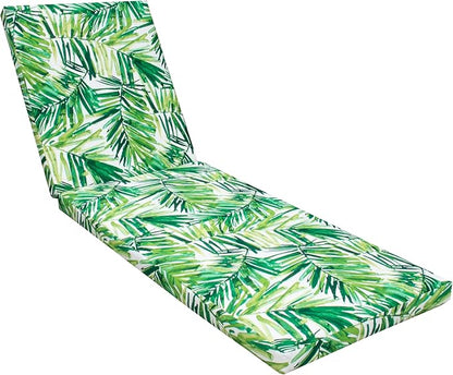 Tommy Bahama Chaise Cushion, 23" X 75" X 2.5", Coastal Palm Green Leaf