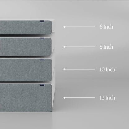LIFEMENT Basic Queen Graphite Infused Memory Foam Mattress in a Box | Medium Firm Bed, Fiberglass Free, CertiPUR-US Certified Foam, Cooling Comfort & Support, 10 Inch