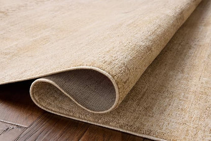 Loloi Chris Loves Julia Palma Collection PLM-07 Wheat/Taupe 9'-6" x 13'-1" Fringe Area Rug Vintage Style Boho Living Room Bedroom Carpet