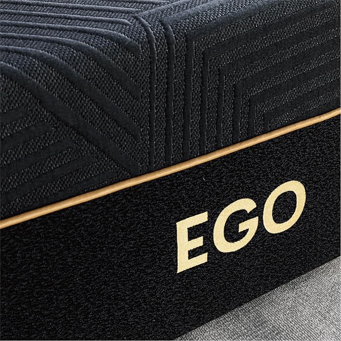 EGOHOME 14 Inch Queen Memory Foam Mattress for Back Pain, Cooling Copper Gel Bed in a Box, Foam Made in USA, CertiPUR-US Certified, Therapeutic Medium Firm, 60x80x14 Black