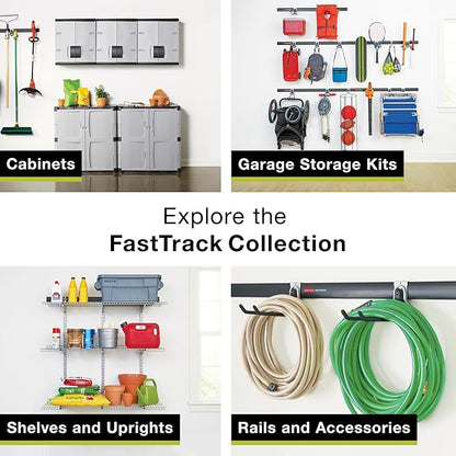 Rubbermaid Fasttrack Rail Storage 48"x16" 3-Shelf Kit, 350 lbs. Per Shelf, for Home/Garage/Shed/Workshop Organization