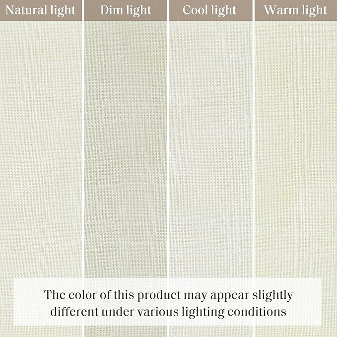 Madison Park Kyler Cordless Roman Shades - Single Panel, Lightweight Linen Blend Fabric, Natural Design, Easy Installation, Light Filtering Window Blind, Bedroom, Living Room Decor 27"W x 64"L Ivory