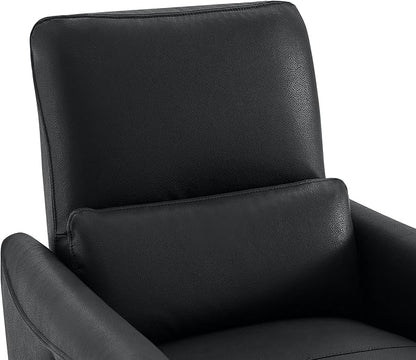 CHITA Power Recliner Chair Swivel Glider, FSC Certified Upholstered Faux Leather Living Room Nursery Reclining Sofa Chair with Lumbar Support, Black