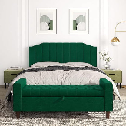 King Size Headboard Only, Velvet Wall Mounted Headboard King for Adjustable Bed Modern Upholstered Head Board Easy Assembly, Jade Green
