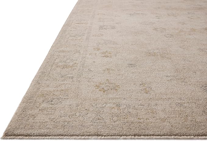 Loloi Chris Loves Julia Louisa Collection LOI-01 Oatmeal/Stone 2'-3" x 3'-10", .38" Pile Height, Accent Rug