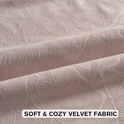FUTEI Pink Velvet Throw Pillow Covers 24x24 Inch Set of 2,Soft Embossed Leaf-Relief Textured European Cushion Cases,Natural Home Decor for Couch Living Room