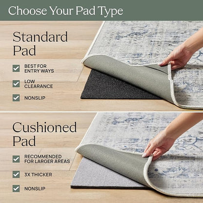 RUGGABLE x Morris & Co Machine Washable Runner Rug – Pimpernel Vintage Stone 2.5x7, Stain-Resistant, Non-Slip – Washable Rug for Hallway, Entryway, Living Room & Kitchen–with Cushioned Pad