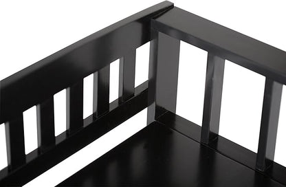 SIMPLIHOME Acadian Entryway Storage Bench - 48 inch Wide Solid Wood Hallway Seat in Black, Transitional Bench for Entryway or Living Room with Lift-Up Lid and Spacious Storage
