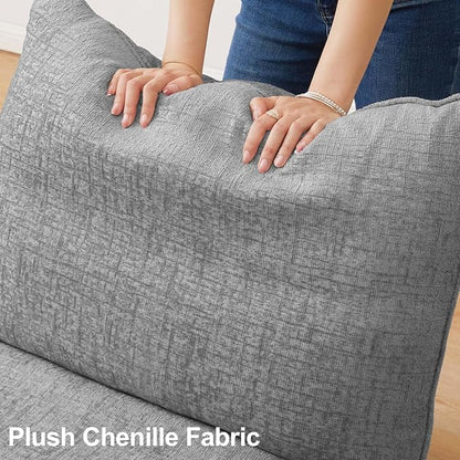 Belffin Oversized Modular Sectional Sofa Sleeper Sectional Couch with Storage Chenille Sofa Bed for Living Room, 12 Seats, Light Grey