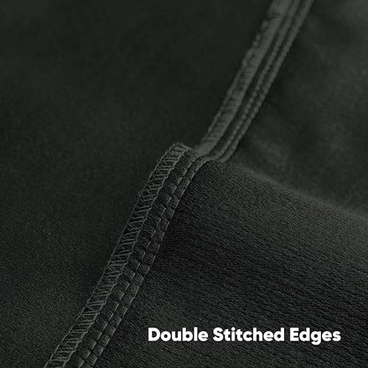 FUTEI Black Chenille Decorative Throw Pillow Covers 24x24 Inch Set of 2,Soft Cozy Faux Linen Textured European Pillow Shams,Farmhouse Home Decor for Couch Living Room