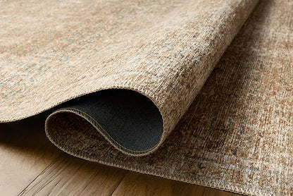 Loloi Amber Lewis Cambria Collection CBR-08 Ocean/Brick 6'-0" x 9'-0" Area Rug Jute, Neutral, Vintage Style, Antique Tone, Living, Bedroom, Dining, Carpet