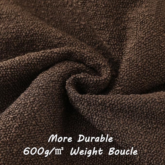 FUTEI Pack of 2 Dark Coffee Decorative Throw Pillow Covers 22x22 Inch Soft Cozy Solid Boucle Textured Cushion Case,Modern Home Decor for Couch Bed Living Room