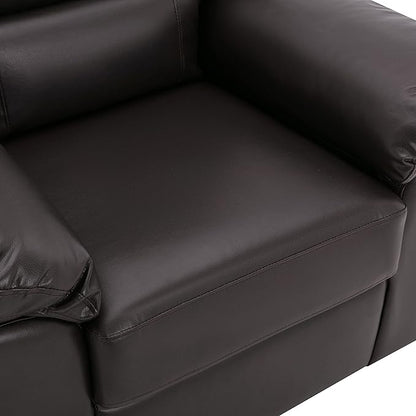 Morden Fort Faux Leather Chairs Set of 2, Modern Luxury Leather Sofa Chair Easy Clean Skin-Friendly Leather Accent Armchairs for Living Room Apartment Office Lounge Comfy Reading Chairs, Chocolate
