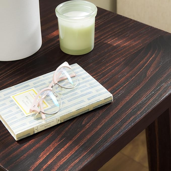 Walker Edison 2-Pack Colt Modern Farmhouse Solid Wood Square Side Tables, 18 Inch, Espresso