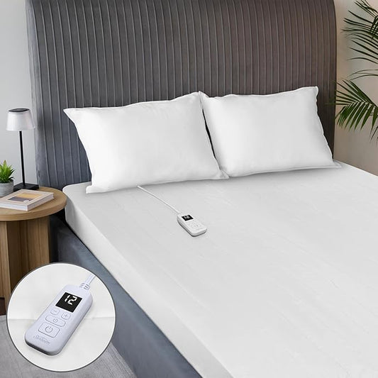 Sunbeam Electric Heated Mattress Pad Restful Quilted Extra-Cozy Fabric 12 Heat Settings 12-Hour Auto Shut-Off Deep Pocket Fit Machine Washable Full 75" x 54"