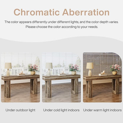 Tribesigns 63-Inch Long Console Table, Wooden Rectangular Sofa Table Behind The Couch, Farmhouse Entryway Table for Entrance, Hallway, Living Room (Mottled Gray Brown)