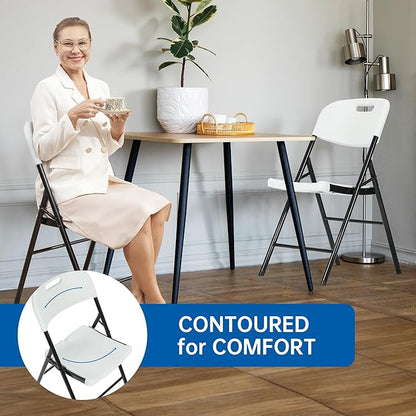 80 Pack Thicker 800 LBS White Folding Chairs, Commercial Grade Folding Chair, Foldable Chairs for Events